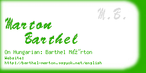 marton barthel business card